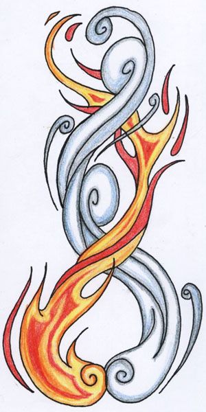 Fire And Air Tattoo, Air Tattoos, Twin Flame Tattoo, Ice Tattoo, Savage Tattoo, Tattoo Strength, Fire And Air, Flame Tattoo, Twin Tattoos