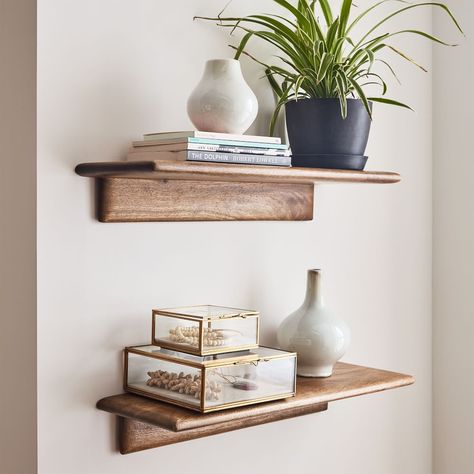 Anton Solid Wood Shelves - Burnt Wax | West Elm Wall Hanging Shelf Ideas, Edinburgh Apartment, Prospect Cottage, Beautiful Environment, Metal Wall Shelves, Teen Furniture, Monthly Payments, Solid Wood Shelves, Wood Wall Shelf