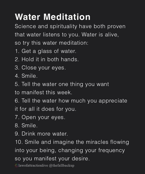 Water Meditation, Law Of Attraction Love, Healing Waters, Productive Things To Do, Energy Healing Spirituality, Spiritual Power, Meditation Techniques, Manifesting Money, Manifest Money