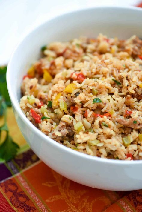 Jambalaya Rice | Valerie's Kitchen Soul Food Meals, Jambalaya Rice, Loin Recipes, Egg Fried Rice Recipe, Rice Casseroles, Barley Rice, Rv Cooking, Pilaf Recipes, Making Fried Rice