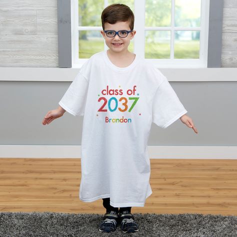 Graduate Gift Ideas, Kindergarten Graduation Gift, School Kindergarten, Graduation Shirt, Kindergarten Shirts, Personalized Throw Pillow, Hand Prints, Graduation Year, 12th Grade