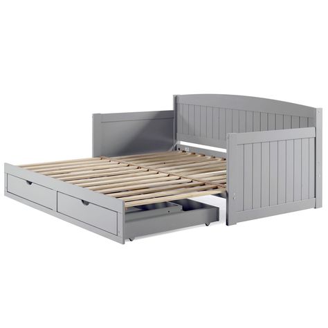 Gray Twin Bed, Wooden Daybed With Trundle, White Daybed, Black Daybed, Full Size Daybed, Wooden Daybed, Twin Daybed, Space Saving Beds, Wood Daybed