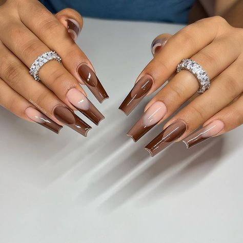 Extra Fall Nails Acrylic, Simple Fall Nails Long, November Long Acrylic Nails, Fall Nails Extra Long, Fall Classy Nails, Brown Fall Nails Acrylic Long, Classy Fall Nails, Brown Acrylic Nails, Fall Acrylic Nails