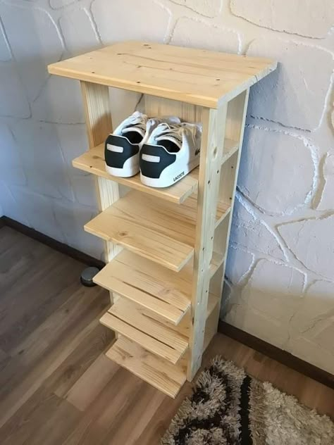 Wooden Shoe Shelf, Shoe Shelf Diy, Shoe Rack Cabinet Design, Wall Shoe Rack, Pallet Shoe Rack, Space Saving Shoe Rack, Woodworking Plans Pdf, Diy Shoe Rack, Shoe Rack Living Room