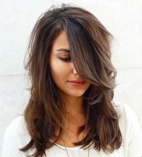 Medium Hair Styles - medium layered haircut for thick hair                                                                                                                                                     More Brunette Ombre, Medium Layered Haircuts, Medium Length Hair With Layers, Short Hairstyle, Haircut For Thick Hair, Medium Hair Cuts, Pompadour, Medium Length Hair Cuts, Layered Haircuts