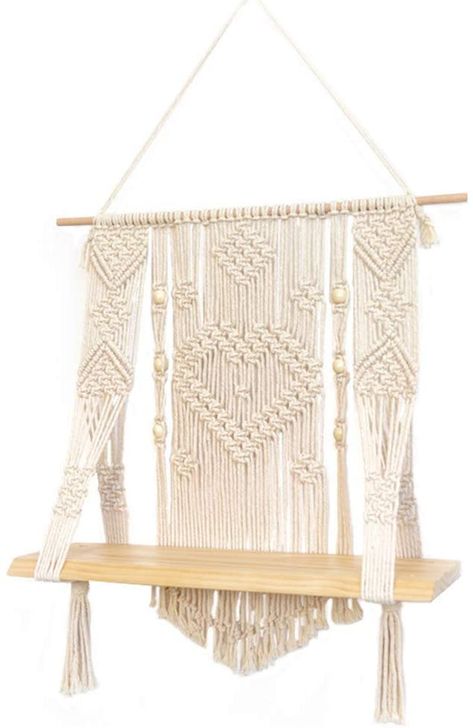 Macrame Wall Hanging Shelf, Hanging Storage Shelves, Macrame Hanging Shelf, Simpul Makrame, Wall Hanging Shelf, Macrame Shelf, Macrame Hanging Planter, Wall Hanging Storage, Wall Hanging Shelves