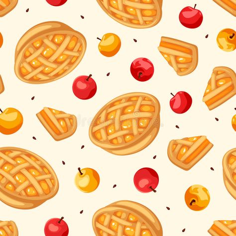 Seamless pattern with apple pies and apples. Vector illustration. Vector seamles #Sponsored , #sponsored, #ad, #pattern, #pies, #illustration, #apple Apple Pie Wallpaper, Pie Wallpaper, Pie Drawing, Logo Online Shop, Decoupage Diy, Apple Pies, Wallpaper Cute, Christmas Cup, Candle Labels