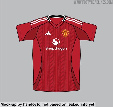 How the Manchester United 24-25 Home Kit With Snapdragon Could Look - Footy Headlines Man United Kit, Manchester United Home Kit, Manchester United Poster, Manchester United Shirt, Man U, Manchester United Football Club, Manchester United Football, Man United, Jersey Shirt