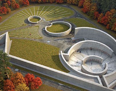 Modern Cemetery Design, Cemetery Architecture Design, Cemetery Landscape Design, Columbarium Architecture, Columbarium Design, Cemetery Landscape, Memorial Park Design, Cemetery Architecture, Cemetery Design