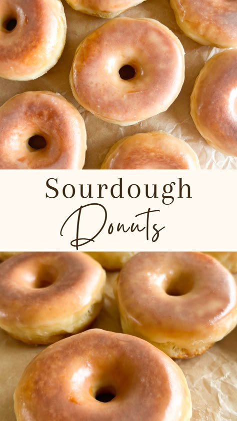 Sourdough Glazed Donut, Baked Sour Dough Donuts Recipe, Sourdough Glazed Donut Recipe, Sour Dough Doughnut Recipe, Sourdough Doughnut Recipe Baked, Discard Donuts Baked, Sourdough Doughnuts Baked, Sourdough Starter Donut Recipe, Baked Sourdough Doughnut Recipe