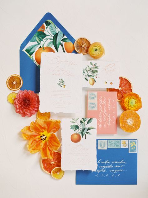 Citrus Wedding, Design Invitation, Wedding Stationery Suite, Turquoise Wedding, Orange Wedding, Invitation Inspiration, Floral Theme, Winery Weddings, Wedding Stationary