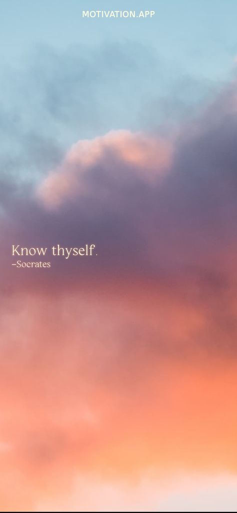 Know Thyself Art, Know Thyself Quotes, Socrates Wallpaper, Know Thyself Tattoo, Socrates Quotes, Spiritual Wallpaper, Know Thyself, Motivation App, Socrates