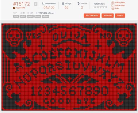 Ouija Board Alpha Pattern, Pixel Grid, Witch Board, Perler Projects, Stitch Stuff, Perler Ideas, What To Do When Bored, Sewing Stuffed Animals, Tapestry Crochet Patterns