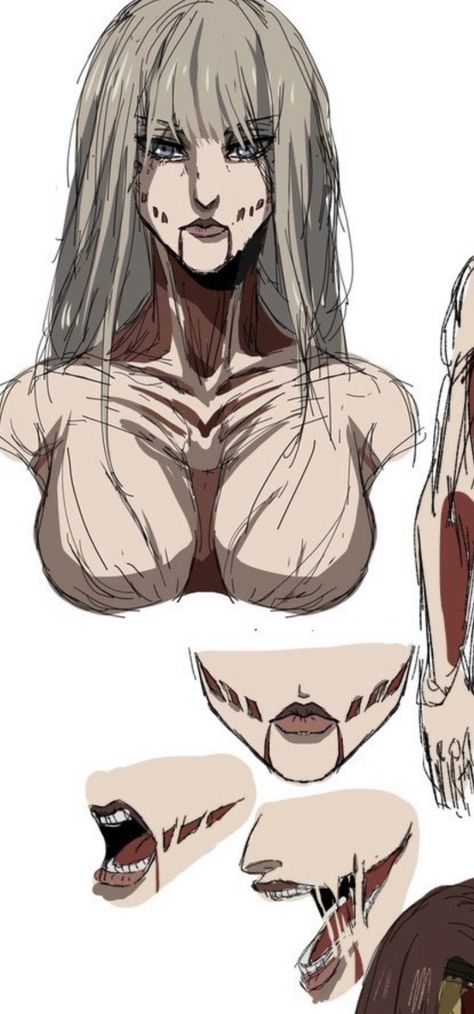 Ymir Titan Form, Female Titan Makeup, Female Titan Drawing, Annie Titan Form, Ymir Founding Titan, Female Titan Oc, Aot Titan Oc, Attack On Titan Oc Female, Ymir Titan