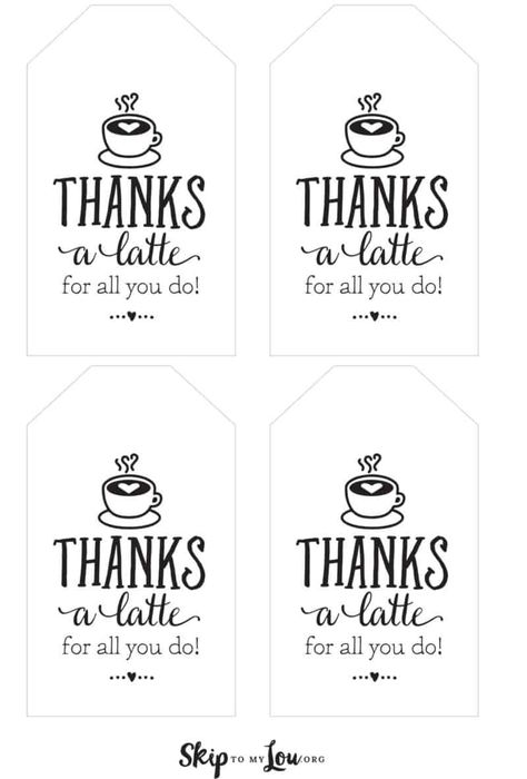 Thanks a latte! FREE Printable Gift Tags Teacher Appreciation Coffee Gift Card, Starbucks Thank You Gift Free Printable, C Is For Caffeine Printable Free, Coffee Tags Free Printable, Coffee Thank You Card Free Printable, Starbucks Teacher Appreciation Printable, Thanks A Latte Teacher Gift, Coffee Teacher Appreciation Tags, Teacher Appreciation Coffee Printable