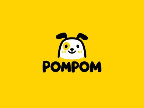 Pompom by Alexandra Erkaeva on Dribbble Dog Logos Ideas, Pet Shop Logo, Pet Branding, Dog Logo Design, Unique Logos, Logo Design Love, Logo Animal, Modern Logos, Dog Branding