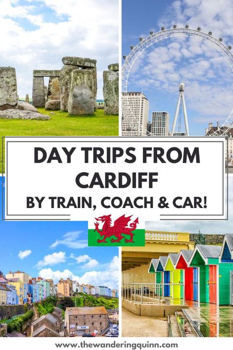 Whether you live in Cardiff or you are visiting Cardiff here the best day trips from Cardiff to South Wales and South England. Day trips from Cardiff by train are possible and all of these Cardiff day trips are possible day trips from Cardiff by car thanks to good motorway links.  There are many Wales tours from Cardiff on offer which I have detailed including coach tours from Cardiff so you’ll find something to suit you and your Cardiff day out! #cardiff #visitwales England Travel Outfits, England Countryside, Uk Trip, Wales Travel, Visit Wales, Cardiff Wales, Solo Female Travel, The Best Day, England Travel