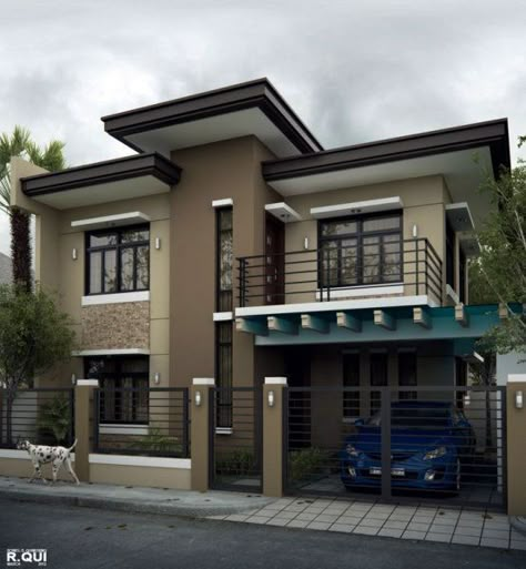 Philippines House Design, Philippine Houses, 2 Storey House Design, Two Story House, Duplex House Design, Minimalist House Design, House Outside Design, Bungalow House Design, House Front Design