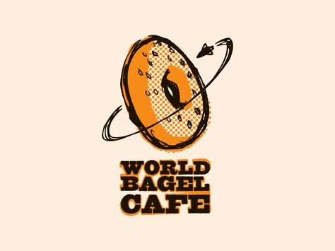 World Bagel Cafe #2 by Nate Perry Raya Packaging, Donut Business, Ny Bagel, Bagel Bakery, Bagel Cafe, Collage Png, Bagel Bar, Logo Aesthetic, Minimalist Logos