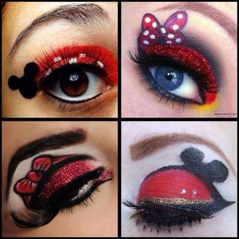 Minnie Makeup Minnie Mouse Makeup, Mouse Make Up, Mouse Makeup, Disney Eye Makeup, Disney Inspired Makeup, Disney Eyes, Halloween Make-up Looks, Face Art Makeup, Disney Makeup