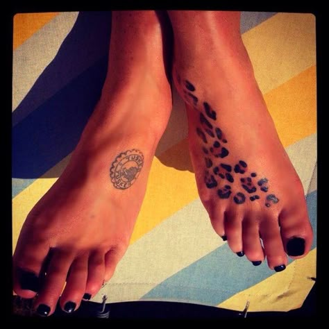 Leopard foot!!! Love it Leopard Print Tattoo, Animal Print Tattoo, Cheetah Print Tattoos, Tattoo Leopard, Leopard Print Tattoos, Cheetah Tattoo, Leopard Tattoos, Foot Tattoos For Women, Tattoos Skull