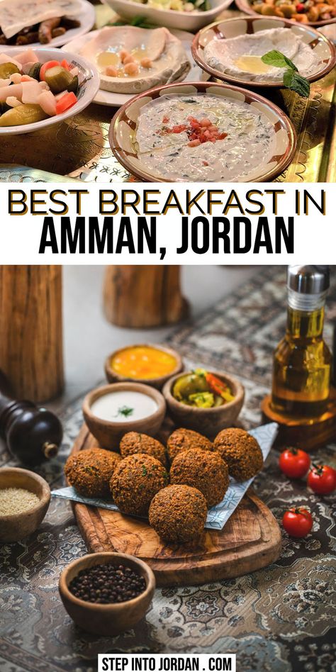 When visiting Jordan, do not miss the best breakfast in Amman, whther falafel, hummous or fatteh, find out where to eat in Amman | Middle Eastern Food | Jordanian Food | Jordanian Dishes | Middle Eastern Dishes #amman #jordan #food Middle Eastern Breakfast Recipes, Arab Breakfast, Middle Eastern Breakfast, Jordan Trip, Arabic Breakfast, Middle Eastern Recipes Arabic Food, Jordanian Food, Lebanese Breakfast, Things To Do In Egypt