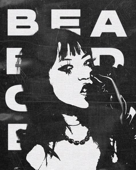 Bea Badoobee Poster, Now And Then Aesthetic, Beabadoobee Poster Vintage, Aesthetic Black And White Posters, Beabadoobee Poster, Grunge Posters, Music Poster Ideas, Poster Photography, Music Poster Design