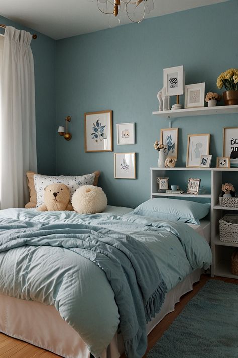 Create a dreamy sanctuary with these baby blue bedroom ideas! Discover how to mix soft blue tones with cozy textiles, elegant lighting, and stylish accents to design a space that feels both relaxing and elegant. Perfect for a soothing bedroom makeover! Baby Blue Bedroom Ideas, Baby Blue Bedroom, Baby Blue Bedrooms, Soothing Bedroom, Navy Bedrooms, Cozy Textiles, Blue Bedroom Ideas, Design A Space, How To Mix