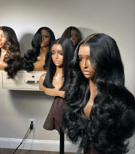 Wig Mannequin Display, Wig Making Aesthetic, Wig Maker Aesthetic, Photoshoot Hair Business, Wig Collection Aesthetic, Wig Install Aesthetic, Wig Stylist Aesthetic, Wig Influencer Aesthetics, Hair Influencer Aesthetic