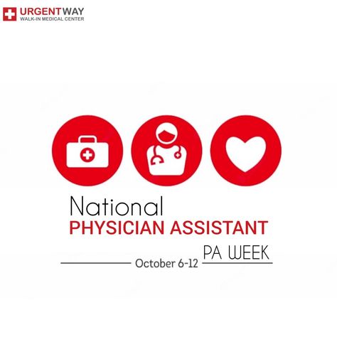 NATIONAL PHYSICIAN ASSISTANT WEEK October 6 - 12 National Physician Assistant Week is celebrated every year from October 6 - 12. National Physician Assistant (PA) Week recognizes the PA profession. It is an opportunity to raise awareness and visibility of the profession. #PAweek #physicianassistant #medicine #nurse #doctor #physician #nursepractitioner #medicalstudent #PAsGoBeyond #PAsAreEssential Physician Assistant Week, Pa Week, Physician Assistant, Nurse Doctor, Urgent Care, Nurse Practitioner, Primary Care, Medical Students, Medical Center