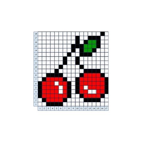 You can make it on 30x30 grid. Cherry Pixel Grid, Pixel Art Circle, Cherry Pixel Art, Pixel Cherry, Pixel Crochet Blanket, Beads Curtain, Pixel Grid, Pixel Crochet, Pixel Art Grid