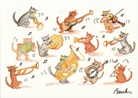 Cat Orchestra, Animal Orchestra, Hand Felting, Cats Playing, Drawing Superheroes, Music Drawings, Cat Halloween Costume, Film Art, Cats Illustration