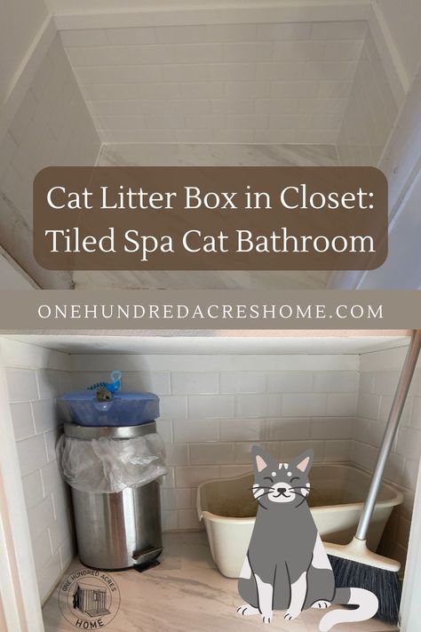 Litter Box In Closet, Hidden Cat Litter, Hiding Cat Litter Box, Cat Bathroom, Hidden Litter Boxes, Diy Steps, Fancy Cat, Closet And Bathroom, Bathroom Diy