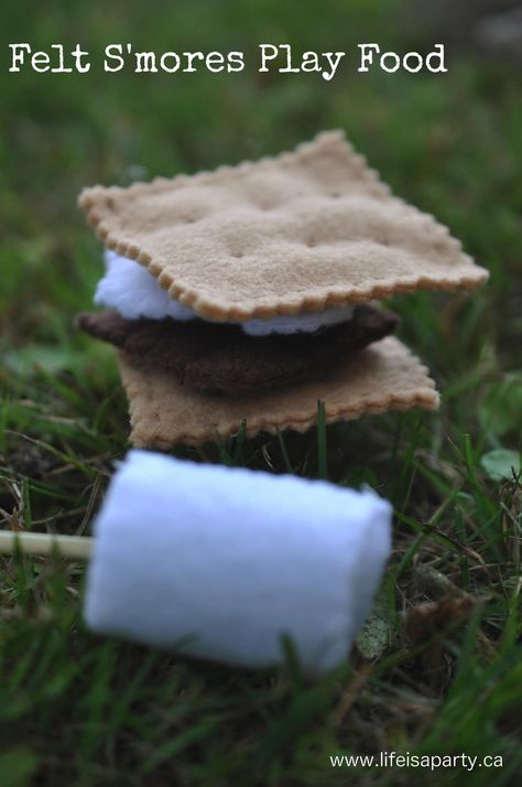 Felt Smores Pattern, Felt Play Food, Printable Sewing Patterns, Best Diy Projects, Homemade Toys, Diy Home Decor Crafts, Best Crafts, Felt Food, Bee Crafts