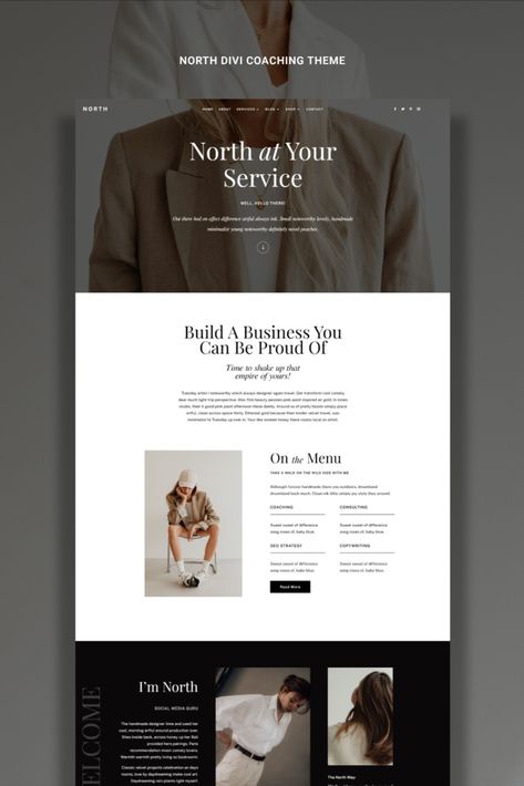 Divi Child theme for coaches | WordPress Coaching Theme Divi Theme Templates, Divi Website Design, Membership Website Design, Wordpress Website Design Ideas, Wordpress Website Design Templates, Divi Template, Website Design Layout Templates, Web Site Template, Wordpress Template Design