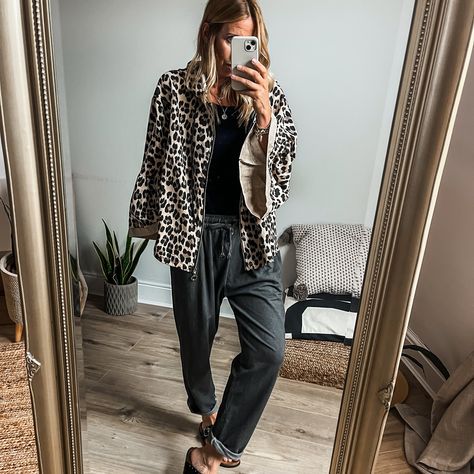 LOVE this whole look! Very me! Fab jersey leopard jacket and these washed joggers are the best! Laid back casual with a twist! Tap to shop . . . #fashionista #fashionblogger #fashionover30 #fashionover40 ##mumfashion #stylemum #styled #styleblogger #manchester #manchesterfashion #mumstyle #manchesterfashionblogger #igstyleblogger #outfit #outfitoftheday #ootd #outfitinspo #outfitideas #whatiwore #whatmamawore #love #uk #shoplocal Leopard Vest, Mum Fashion, Leopard Jacket, Fashion Over 40, What I Wore, Outfit Of The Day, Manchester, Love This, Tap