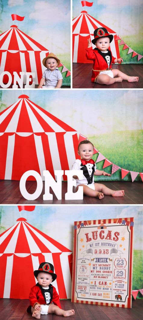 Circus Themed Photoshoot, Circus Theme Party Outfits, Circus First Birthday, Circus Theme Cakes, Circus 1st Birthdays, Circus Birthday Party Theme, Carnival Cakes, Carnival Birthday Party Theme, Birthday 1st