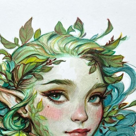 Selene on Instagram: "🍃 Spring Elf 🍃 [SOLD]  First time drawing with @Ohuhu alcohol markers and I’m in love! 🌈✍️ Mixed in colored pencils and pens from @artezaofficial and of course lovely sparkles from @lisilinka.watercolor “holo-flower” set, and it’s like magic on paper. Just a heads up, this post isn’t sponsored—just me, sharing my genuine excitement and love for these tools. Swipe through to peek at the glittery journey and the tools that made it all come to life. 🎨💖   #CreativeMagic #FantasyElf #mixedmedia #traditionalart #glitterart #fantasyartwork #artoninsta #ohuhu #lisilinka #ohuhumarkers #lisilinkawatercolours #colorpencils #color #springtime #springelf #alcoholmarkers #markerart" Marker Colored Pencil Drawing, Colored Pencil And Marker Art, Alcohol Marker Portrait, Alcohol Markers Flowers, Alcohol Marker Character Art, Alchohal Marker Art, Nature Alcohol Markers, Tuesday Inspiration, Ohuhu Markers