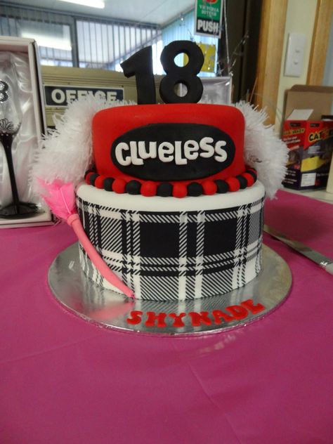 Shynade's clueless theme birthday cake Clueless Cake Ideas, Clueless Bday Party, Clueless Themed Party, Clueless Party Decorations, Clueless Birthday Cake, Clueless Birthday Party, Clueless Cake, Clueless Birthday Party Theme, Clueless Themed Birthday Party