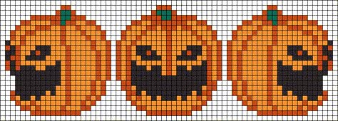 Alpha Pattern #20224 Preview added by neopets Pumpkin Pixel Art, Holiday Crafts Halloween, Pumpkin Cross Stitch, Halloween Cross Stitch Patterns, Pixel Art Templates, Fair Isle Knitting Patterns, Hama Beads Design, Pixel Crochet, Halloween Crochet Patterns