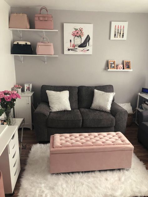 Blush Couch, Spare Bedroom Ideas Multi Purpose, Add A Room, Couch Ideas, Bedroom Couch, New Bedroom, Pull Out Sofa, Blush And Grey, Perfect Living Room