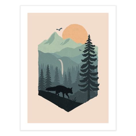 Mountain Illustration, Landscape Illustration, Art And Illustration, Blue Ridge, Illustration Inspiration, Graphic Design Inspiration, Graphic Design Illustration, In The Woods, Painting Inspiration