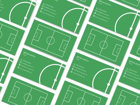 Coach Business Card, Soccer Coach, Digital Business Card, Soccer Coaching, Sports Design, Business Card Template, Business Template, Digital Business, Canva Template