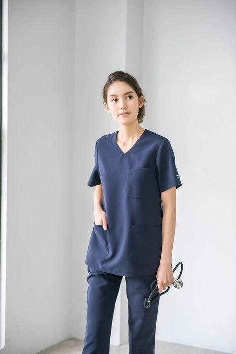 Women with navy scrubs/scrub set Navy Blue Scrubs Outfit, Blue Scrubs Outfit, Maternity Scrub Top, Maternity Scrubs, Medical Scrubs Outfit, Navy Scrubs, Navy Blue Scrubs, Scrubs Outfit, Scrub Jackets