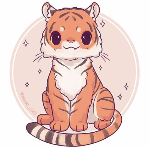 Cute Tiger Art, Tiger Drawing, Cute Tiger, Cute Kawaii Animals, Cute Tigers, Cute Fantasy Creatures, Cute Animal Drawings Kawaii, Tiger Art, Cute Kawaii Drawings