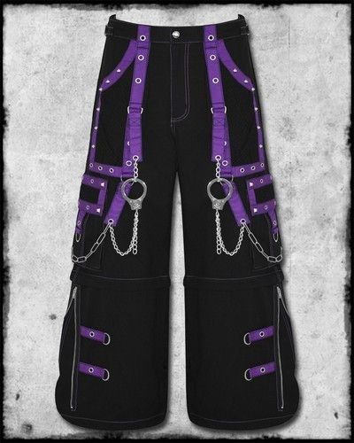 Goth Trousers, Cyberpunk Outfit, Dark Clothing, Purple Goth, Tripp Pants, Wwe Outfits, Rave Pants, Goth Rave, Alt Clothes