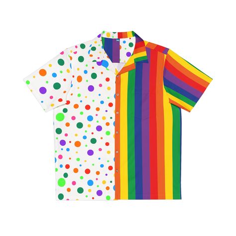 The rainbow clown crop top as a Button Up!  .: Material: 95% polyester, 5% spandex .: Medium fabric (7.23 oz/yd²(245 g/m .: Boxy fit .: Chest pocket .: Black or white button options .: Sewn-in label Clown Core Clothes, Casual Clowncore, Clowncore Primary Colors, Rainbow Suit, Clowncore Shirt, Clown Outfits, Clowncore Sweatshirts & Hoodies, Rainbow Clown, Kidcore Clothes