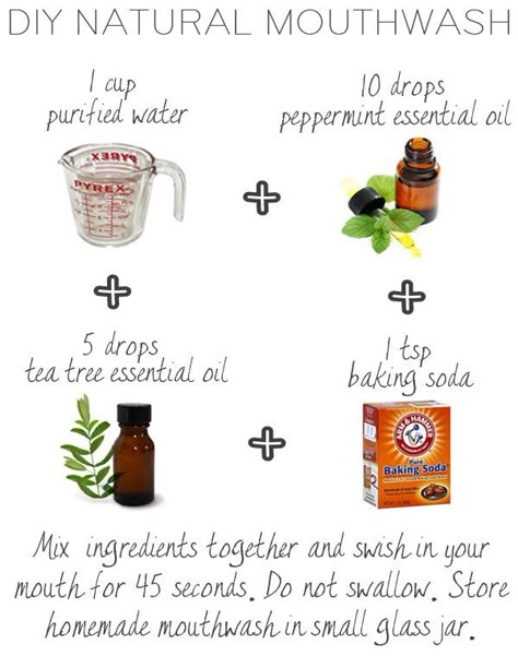 DIY natural mouth wash - KEEP YOUR BREATH FRESH WITH 5 NATURAL DIY MOUTH WASH - Simple mouthwash with essential oil: - Apple cider vinegar mouthwash:- Mouthwash with peppermint essential oil:- Lemon mouthwash:- Aloe vera mouthwash: - Herbal Mouthwash: Herbal Mouthwash, Baking Soda Face Wash, Homemade Mouthwash, Natural Mouthwash, Baking Soda Face, Mouth Wash, Tea Tree Essential Oil, Natural Diy, Peppermint Essential Oil