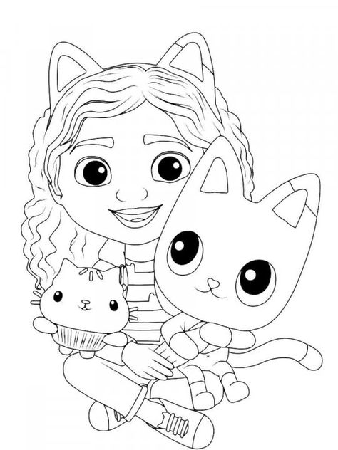 Dollhouse Coloring Pages, Gabby Dollhouse, House Colouring Pages, Cat Coloring, Rainbow Canvas, Doll House Crafts, Cat Coloring Page, Cartoon Coloring Pages, Page Ideas