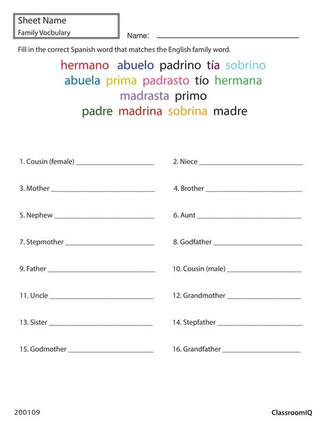 Family words #spanishworksheets #classroomiq #newteachers Spanish Test For Beginners, Family Worksheet Preschool, Greetings In Spanish, Beginner Spanish Lessons, Family Words, Spanish Classroom Decor, Preschool Family, Spanish Learning Activities, Spanish Words For Beginners